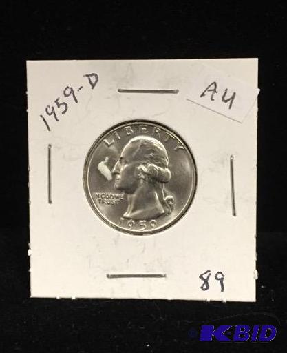 1959-D Silver Washington Quarter AU