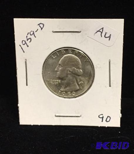 1959-D Silver Washington Quarter AU