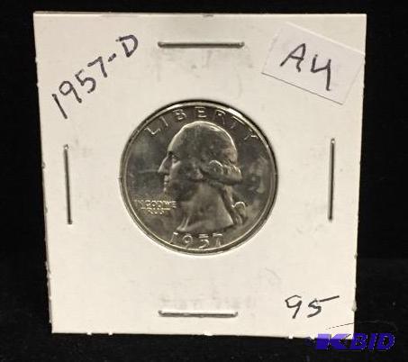 1957-D Silver Washington Quarter AU