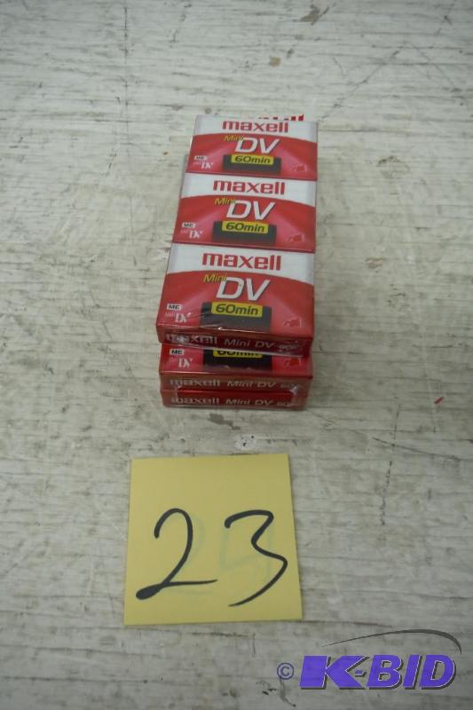 lot 23 image: Lot of 9 Maxwell mini DV 60 minute tapes