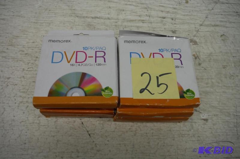 lot 25 image: Lot of 10-10 packs of Memorex DVD-Rs