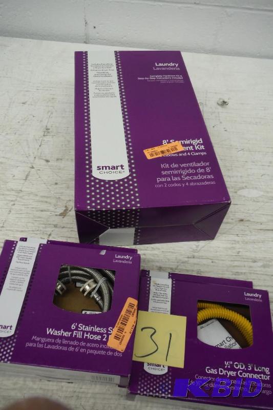 lot 31 image: 8 dryer vent- Stainless washer hot and cold lines-Dryer Gas line