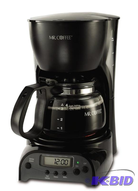 lot 63 image: Mr. Coffee DRX5 4-Cup Programmable Coffeemaker, Black