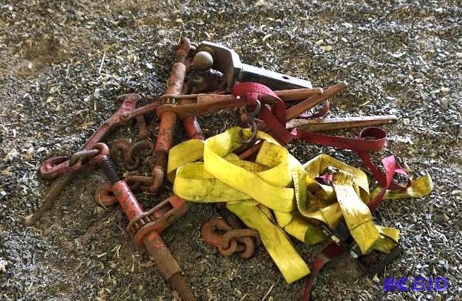 1 Lot of Chain Load Binders and Tie Down Stra...