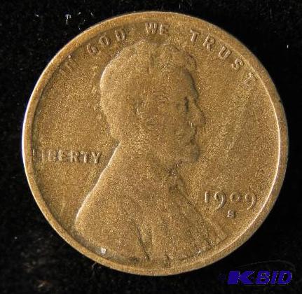 1909 S LINCOLN WHEAT CENT VG KEY DATE COIN