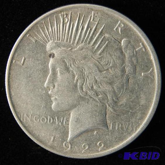 1922 PEACE SILVER DOLLAR VF