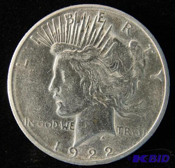 1922 S PEACE SILVER DOLLAR XF