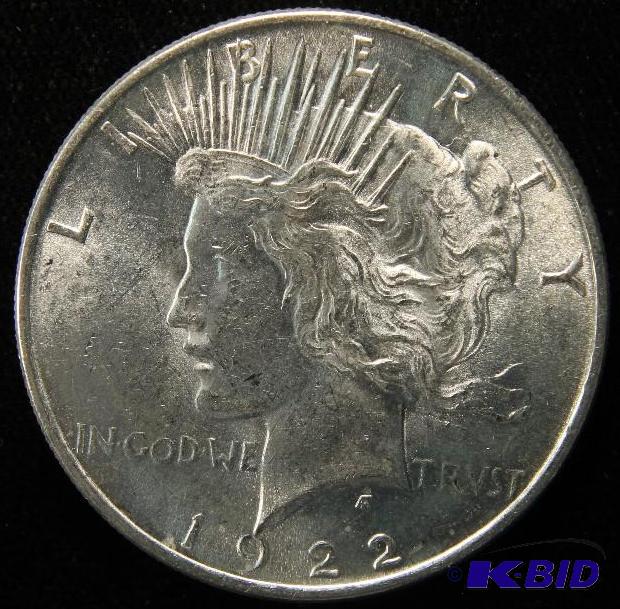 1922 PEACE SILVER DOLLAR BRILLIANTLY UNCIRCULATED BU