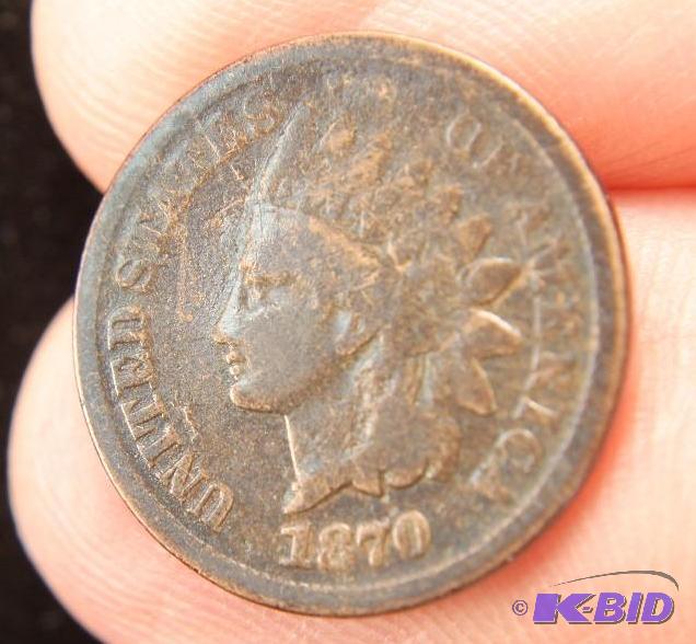 1870 INDIAN HEAD CENT VG KEY DATE COIN