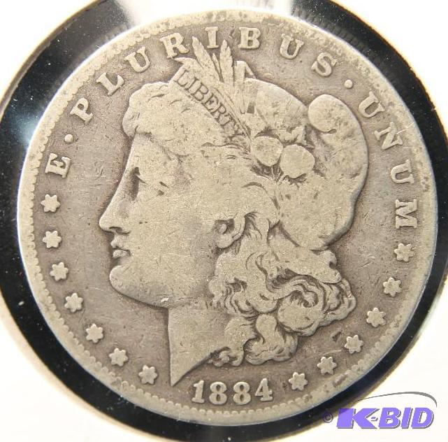 1884 S MORGAN SILVER DOLLAR FINE BETTER DATE