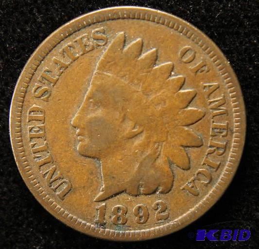 1892 INDIAN HEAD CENT CHOICE FINE BETTER DATE COIN