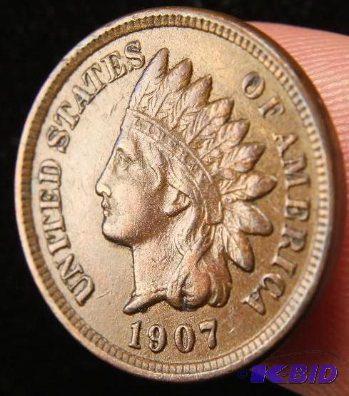 1907 INDIAN HEAD CENT AU