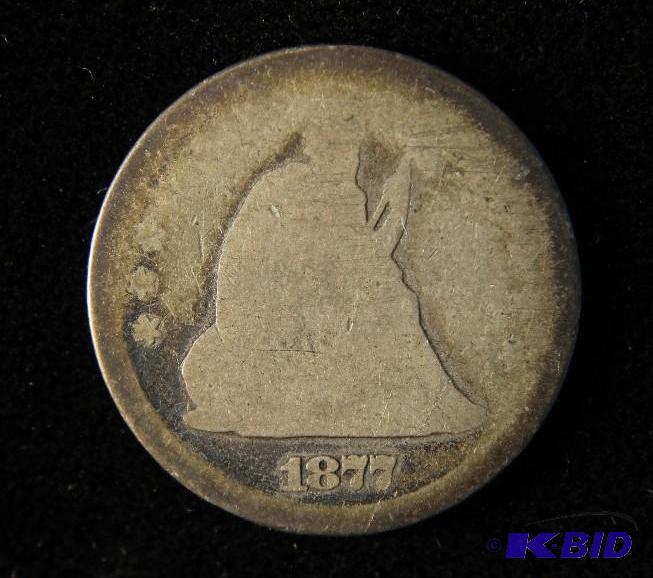 1877 SEATED LIBERTY SILVER QUARTER