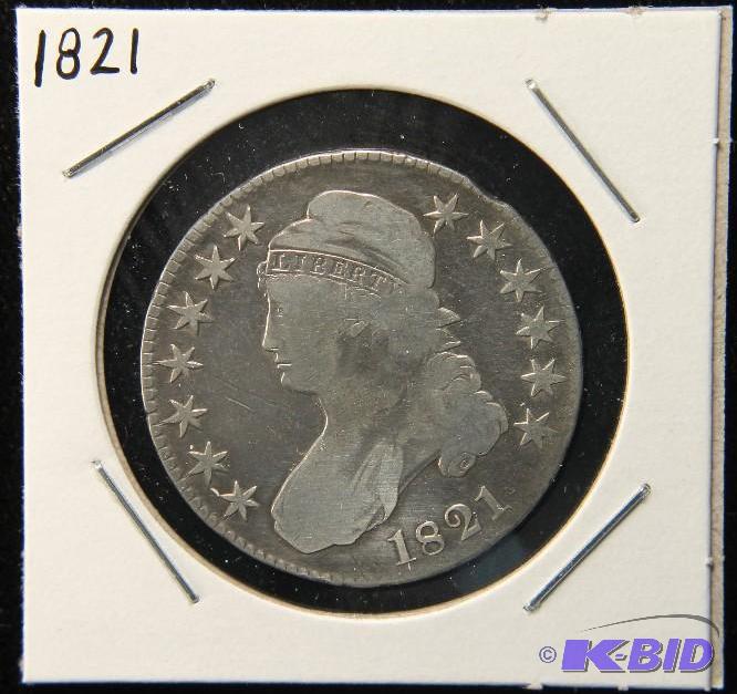 1821 CAPPED BUST SILVER HALF DOLLAR