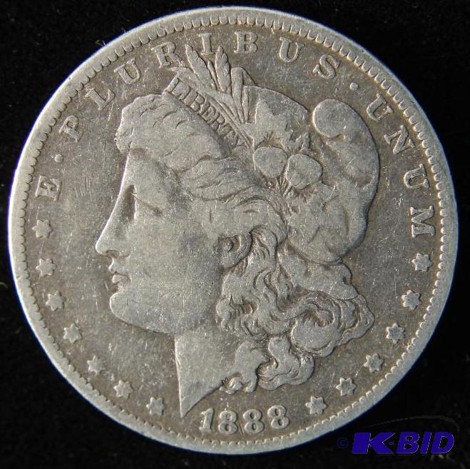 1888 O MORGAN SILVER DOLLAR VF