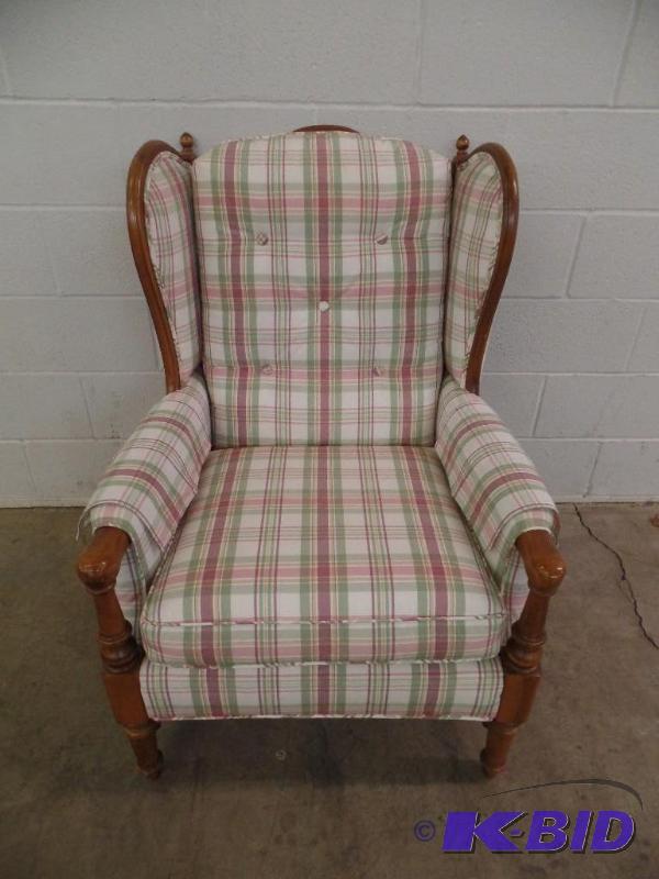 lot 17 image: Wood and Upholstered Chair