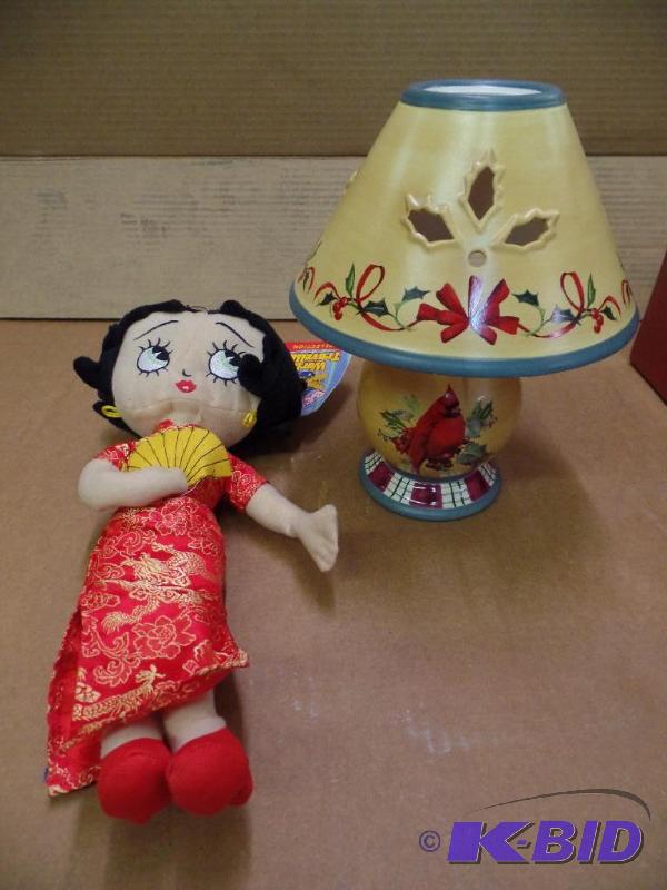 lot 35 image: Collectible Betty Boop Doll & Holiday Candle Lamp