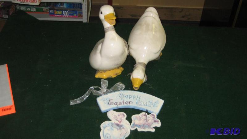 Two Geese and Easter plaque...
