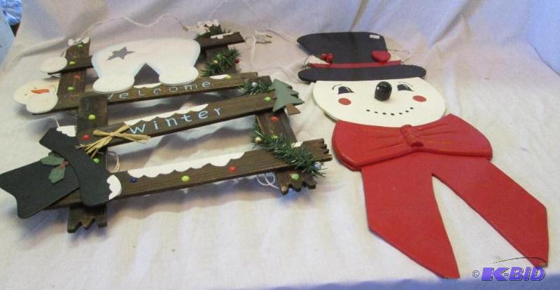 light up welcome winter sign and wooden paint...