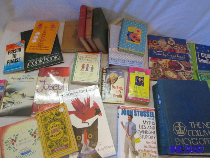 lot of books for all ages, and cookbooks, dat...