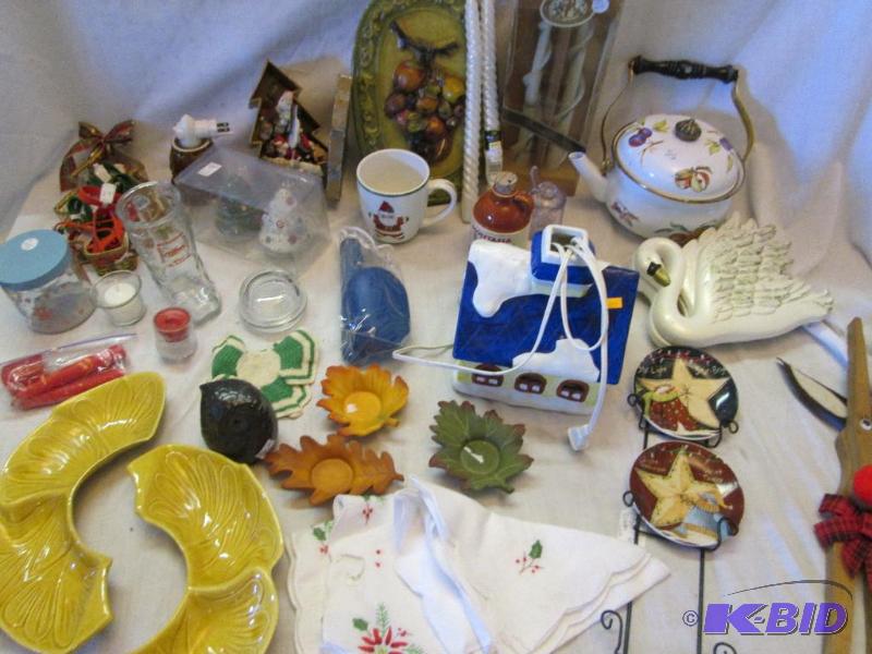 mixed lot of holiday dcor, candle holders, ca...