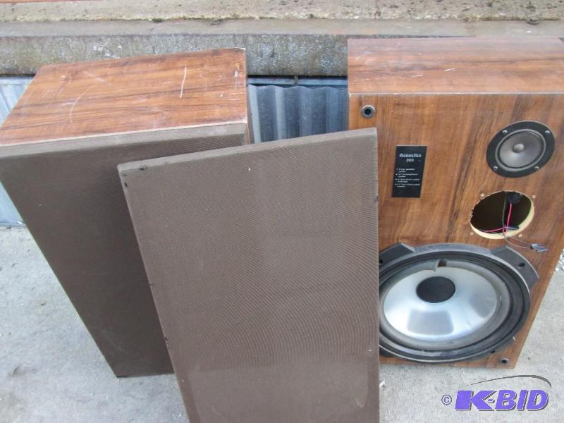 Acoustics 303 speaker set, woofers foam is de...