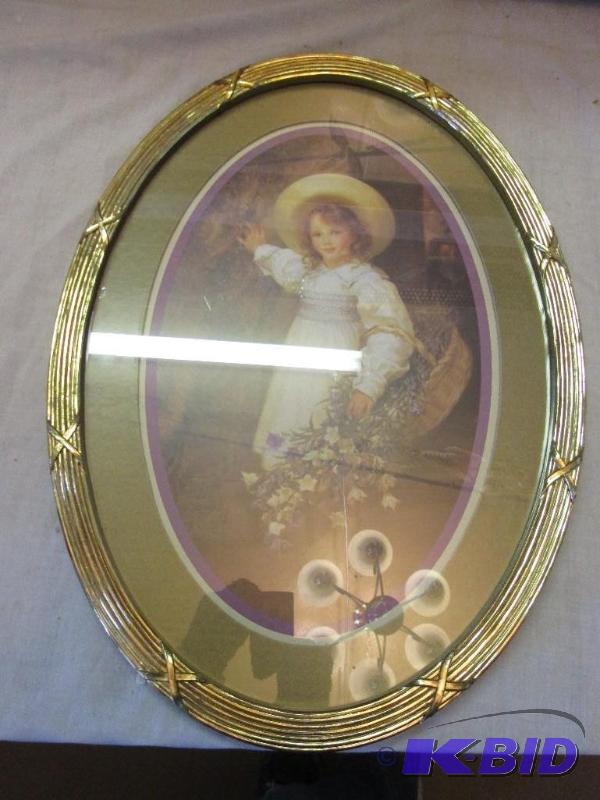 Oval framed girl, 15 x 22&quot...