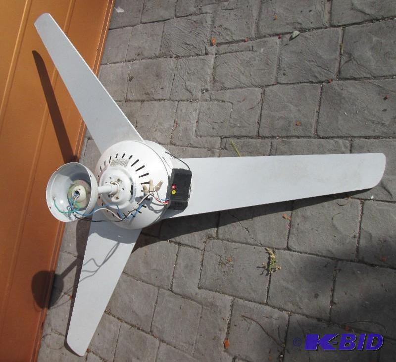 Ceiling fan with glass covered light...