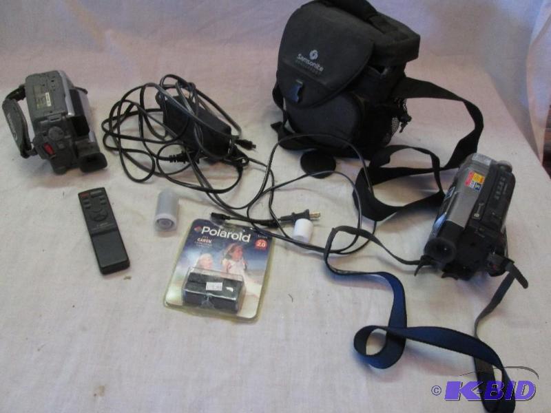 1 Canon and one Sony video recorder with powe...