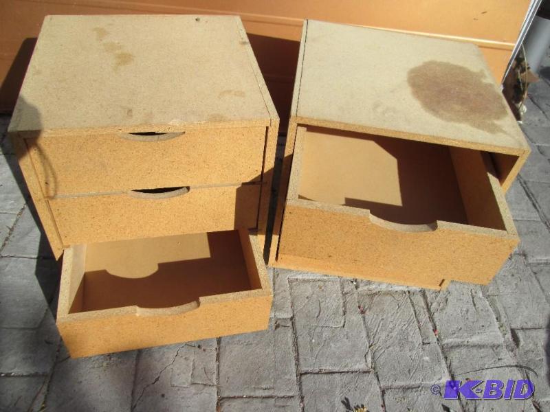 2 clean wood parts or storage boxes with draw...