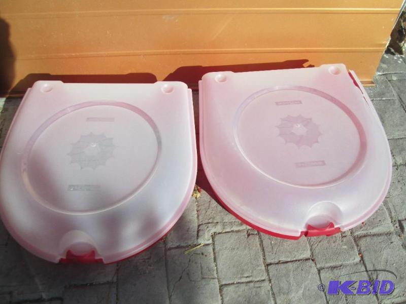 2 plastic wreath or craft storage boxes by Ho...