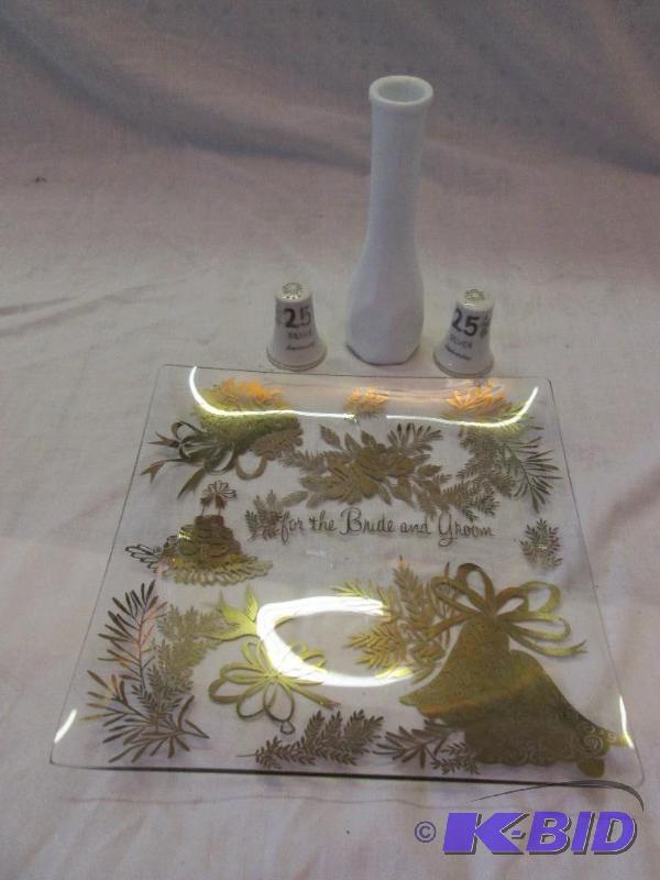 for the bride and groom wedding plate, white ...