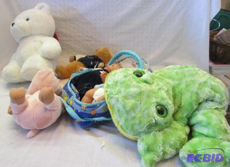 mixed lot of stuffed animals and toys...
