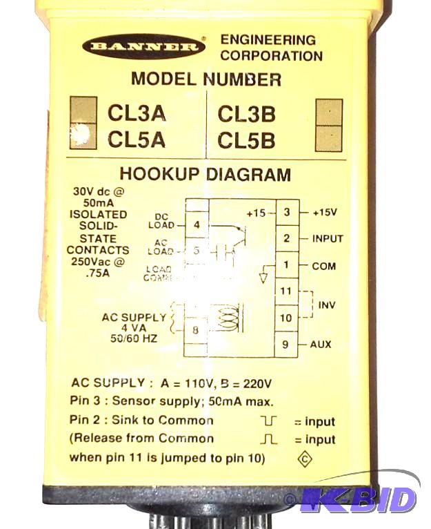 lot 105 image: Banner Model CL5A Solid State Time Delay  Time Hold