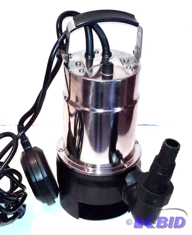 lot 111 image: 34 HP Stainless Steel Submersible Dirty Water Pump with Tethered Float 2866 GPH