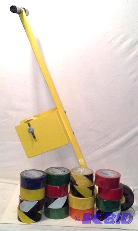 lot 124 image: Rolling Floor Tape Dispenser (Includes 15 Rolls of Tape)