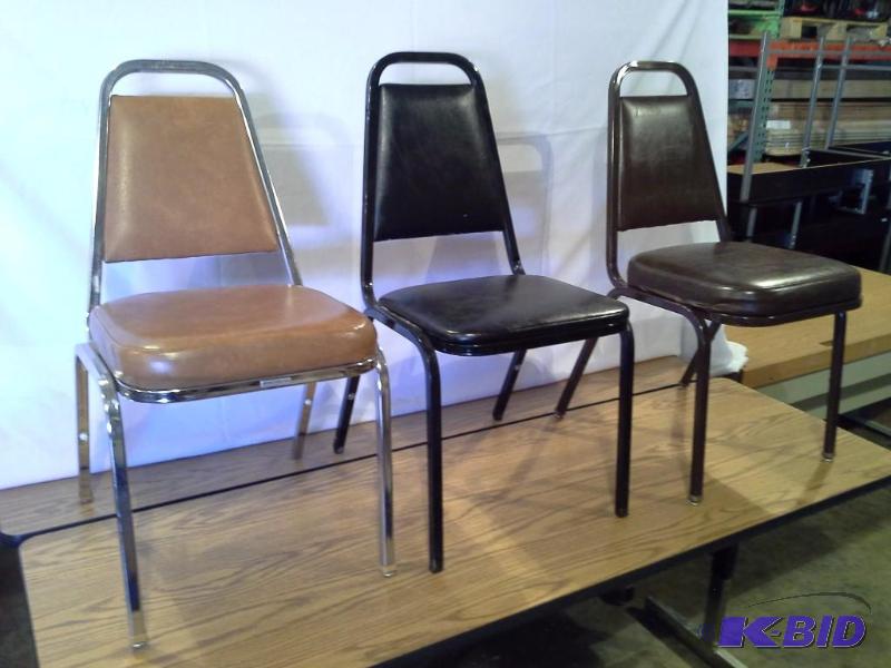 lot 131 image: 3-Random Stack Chairs