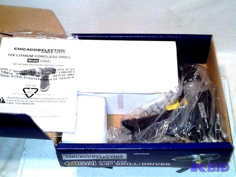 lot 31 image: 12 Volt 38 in. Lithium-Ion Cordless Variable Speed DrillDriver & drill bit set