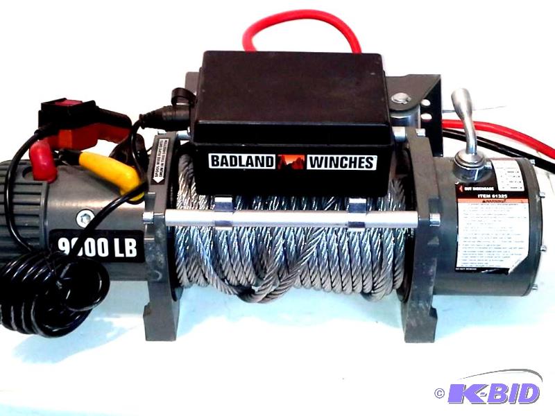 lot 5 image: 9000 lb. Off-Road Vehicle Electric Winch with Automatic Load-Holding Brake