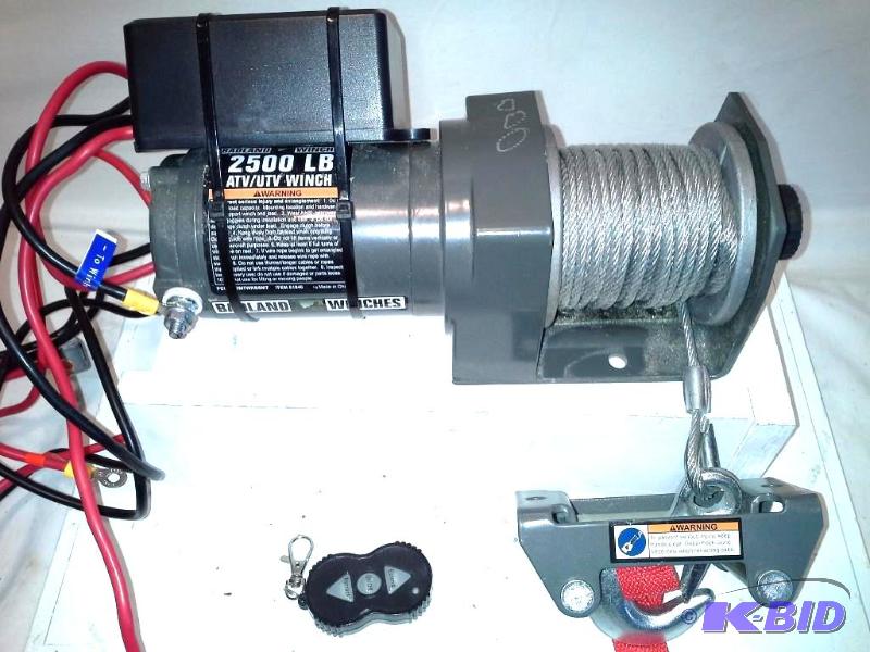 lot 50 image: 2500 lb. ATVUtility Electric Winch with Wireless Remote Control