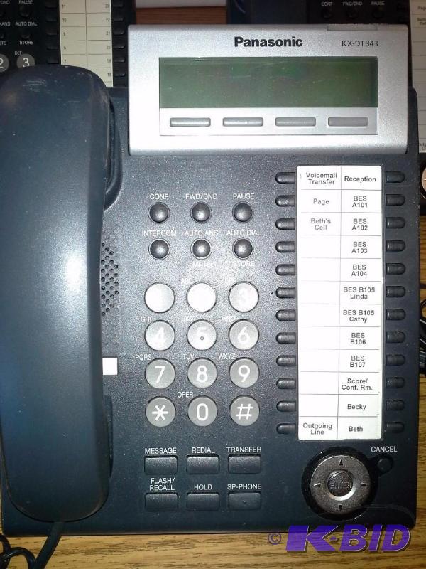 lot 9 image: 6 - Panasonic KX-DT343 Phones. 1 Uniden Wireless Phone