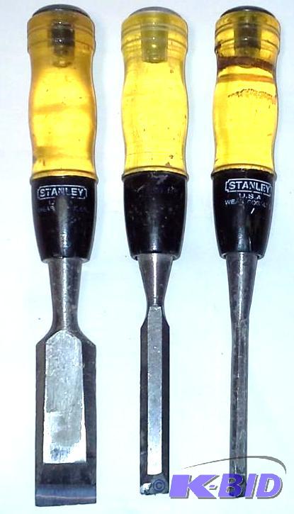 lot 91 image: Set of 3 Stanley Chisels