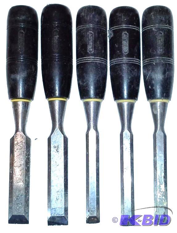 lot 95 image: Set of 5 Stanley Chisels