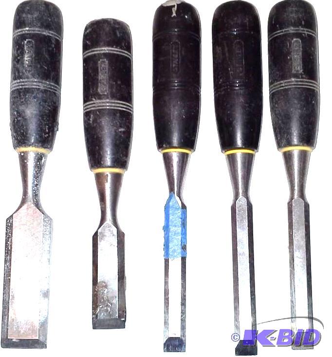 lot 96 image: Set of 5 Stanley Chisels