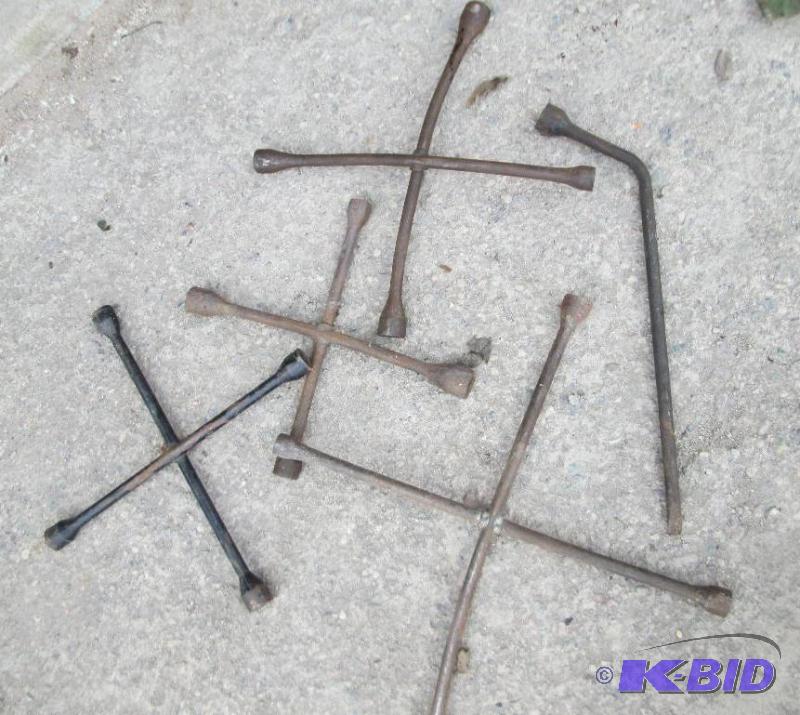 Lot of assorted standard size lug nut wrenche...