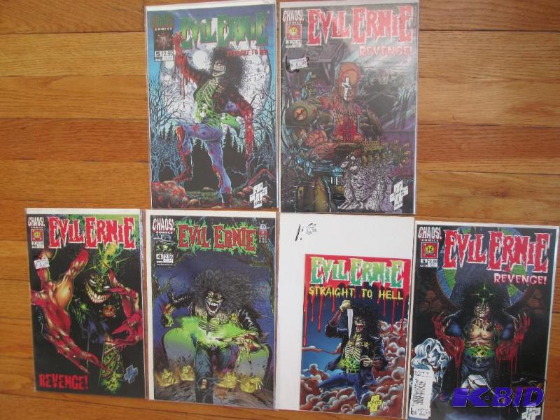 Lot of 6 Evil Ernie comic books, all in plast...