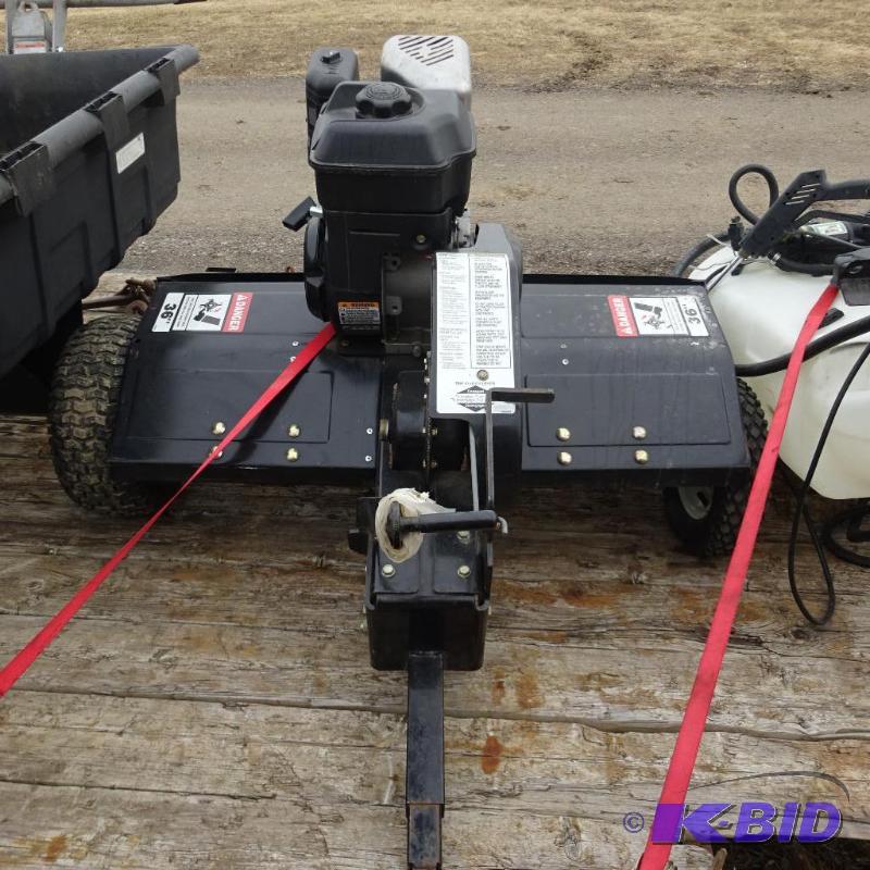 lot 2 image: Agrifab 36" pull behind tiller. Briggs 5...
