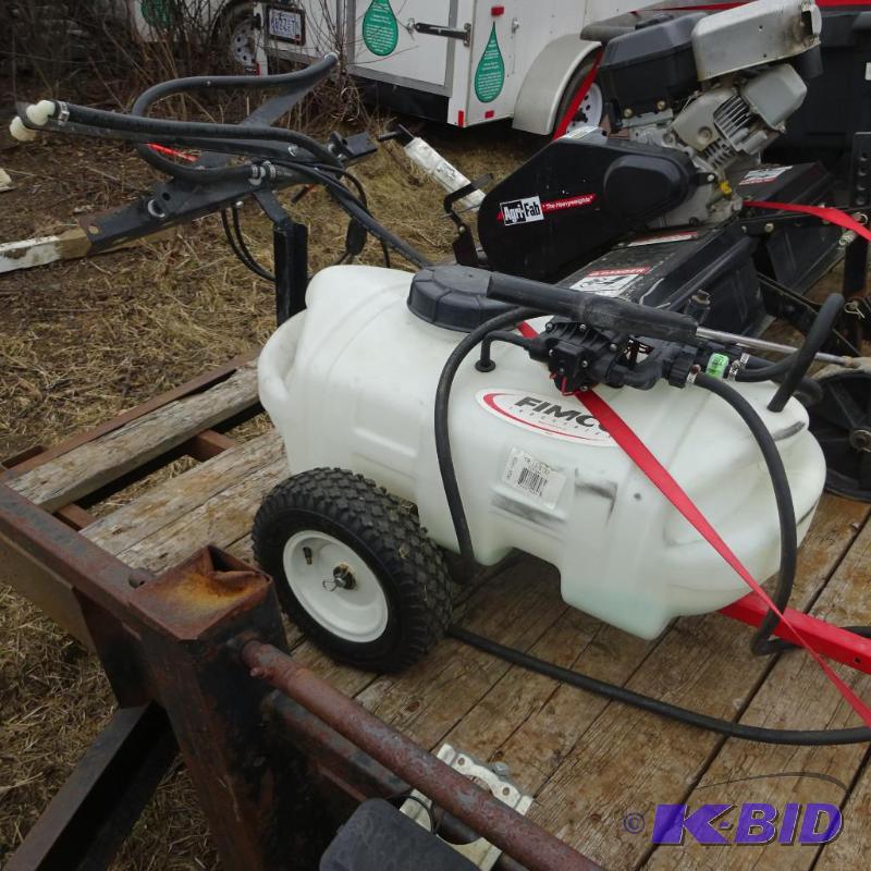 lot 3 image: Fimco TR-15-STD pull behind sprayer. Has a sp...