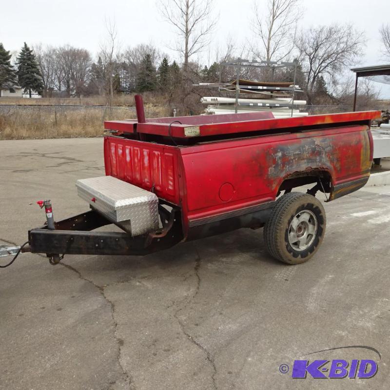 lot 5 image: 8 Chevy pickup box traileer with a factory d...