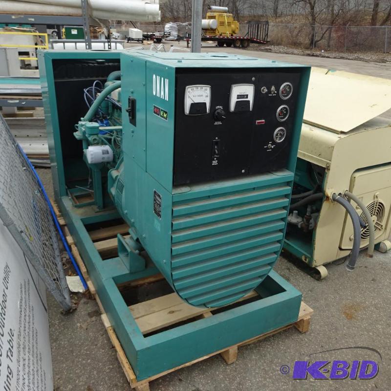 Onan 45EM generator. Model 45.0 EM3R/7529F. K & C Auctions Medina Surplus Equipment KBID